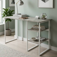 Стіл письмовий Кевін Ferrum-decor 75x100x60 Білий метал ДСП Бетон 16 мм (FRD-106544)