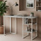 Стол письменный Кевин Ferrum-decor 75x140x70 Белый металл ДСП Бетон 16 мм (FRD-106574)