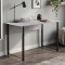 Стіл письмовий Курт Ferrum-decor 75x120x60 Чорний метал ДСП Бетон 32 мм (FRD-106624)