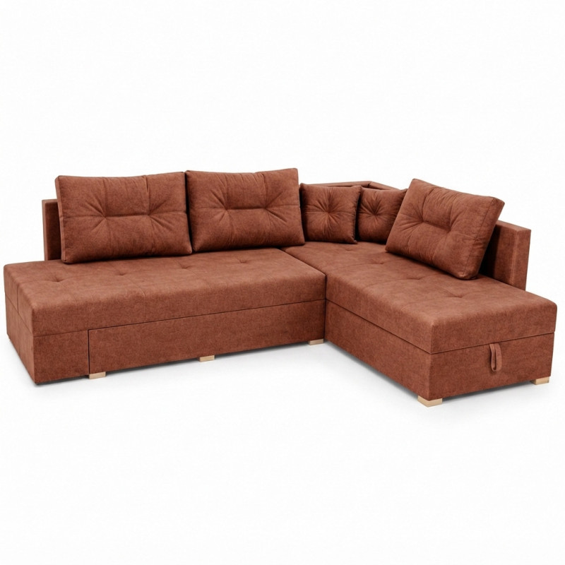 Диван ортопедичний поворотний Мекко Mercury 3000*2150 Pocket Spring Cocos IV категорія Bestseller Terracotta (MEK-161100)
