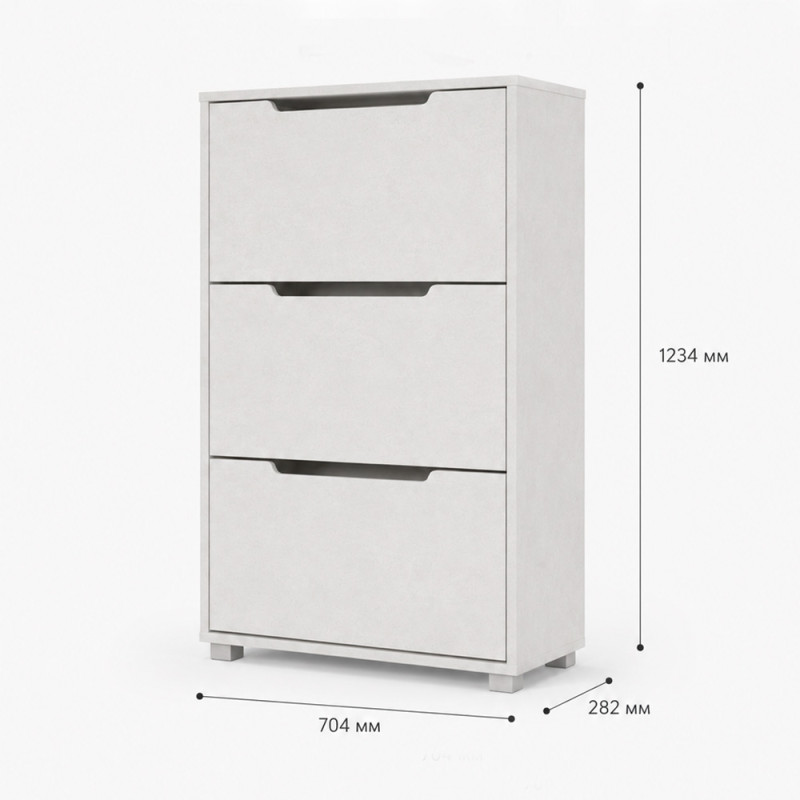 Тумба для взуття з ящиками LION ТО-2 70,4x28,2x123,4 см Дуб Сонома (LION-045344)