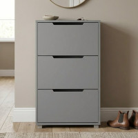 Тумба для взуття з ящиками LION ТО-2 70,4x28,2x123,4 см Сіра миша (LION-045364)