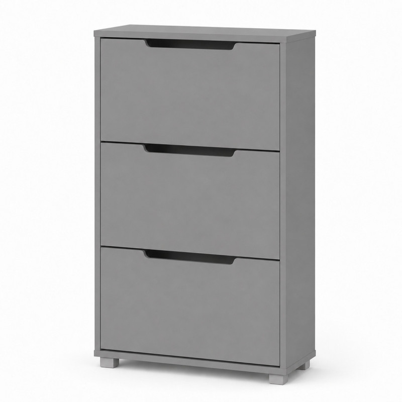 Тумба для взуття з ящиками LION ТО-2 70,4x28,2x123,4 см Сіра миша (LION-045364)