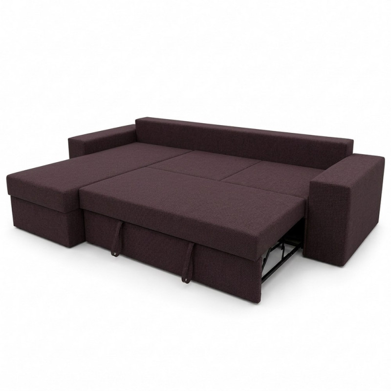 Кутовий ортопедичний диван Мекко Epoh 3000х1800 Gold III категорія Austin 7 Aubergine (MEK-161611)