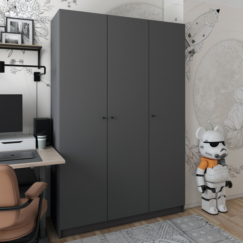 Шкаф для одежды Doros Промо Антрацит 3 ДСП 135х48х204 (44900524) (DRS-012157)