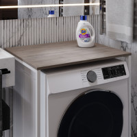 Стеллаж полка Бафрум 401 Ferrum-decor для стиральной машины 90x70,5x60,5 Белый металл ДСП Дуб Кремона Канолло 16 мм (FRD-107578)