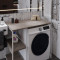 Стелаж-полиця Бафрум 405 Ferrum-decor для пральної машини 90x101x60,5 Білий метал ДСП Дуб Кремона Канолло 16 мм (FRD-107618)