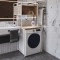 Стелаж-полиця Бафрум 403 Ferrum-decor для пральної машини 178x70,5x60,5 Білий метал ДСП Дуб Сонома 16 мм (FRD-107378)