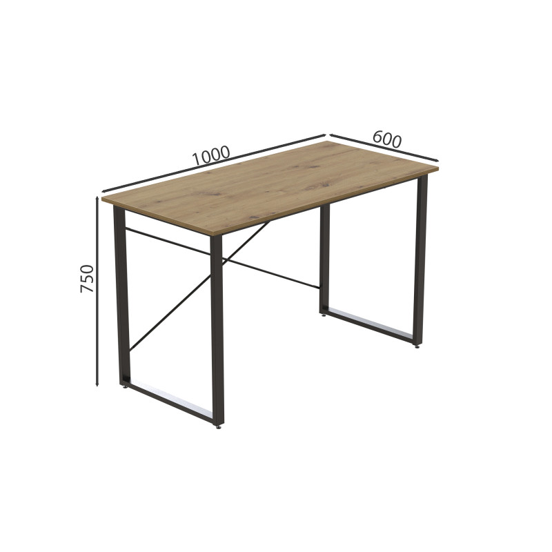 Комп'ютерний стіл Ferrum-decor Дейв 75x100x60 сірий ДСП Дуб Артизан 32 мм (FRD-107028)