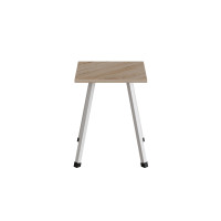 Табурет Ferrum-decor 430x320x320 Білий метал ДСП Дуб Сан-Марино 16 мм (FRD-106918)