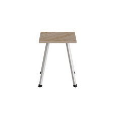 Табурет Ferrum-decor 430x320x320 Білий метал ДСП Дуб Сан-Марино 16 мм (FRD-106918)