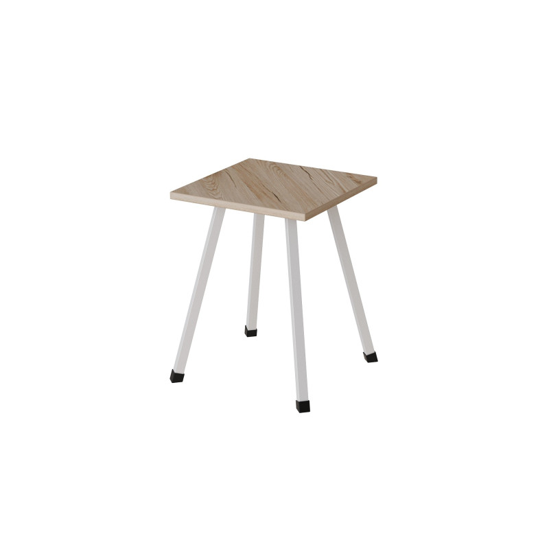 Табурет Ferrum-decor 430x320x320 Білий метал ДСП Дуб Сан-Марино 16 мм (FRD-106918)