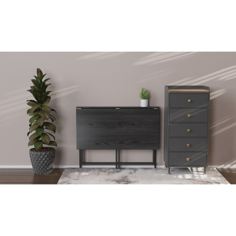 Стіл розкладний Морис 900 Ferrum-decor 750x900x600 Чорний метал (FRD-107318)