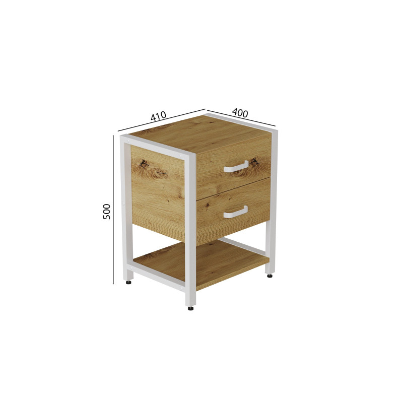Тумба універсальна Ferrum-decor Вів'єн 2/1 50x41x40 білий ДСП Дуб Артизан 16 мм (FRD-106868)
