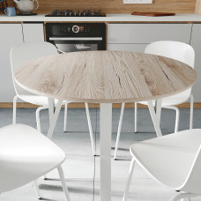 Круглий стіл MARSI 4 870-4 ніжки конусні Ferrum-decor 750x870x870 Білий метал ДСП Дуб Сан-Марино 16 мм (FRD-107438)