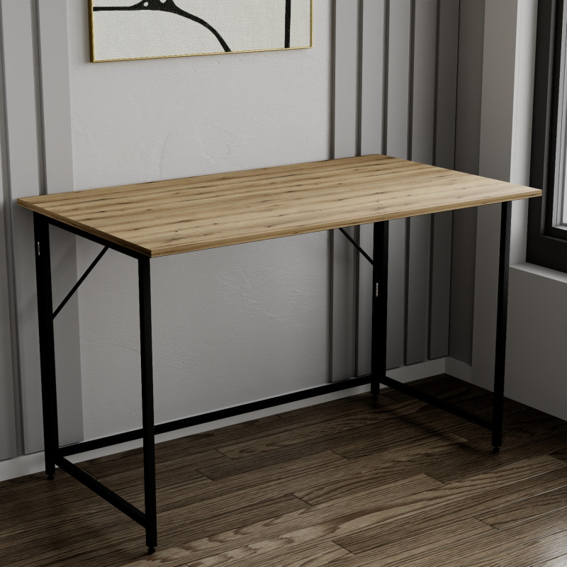 Розкладний стіл Моріс Ferrum-decor 750x900x500 Чорний метал ДСП Дуб Эвок Прибережний 16 мм (FRD-107498)