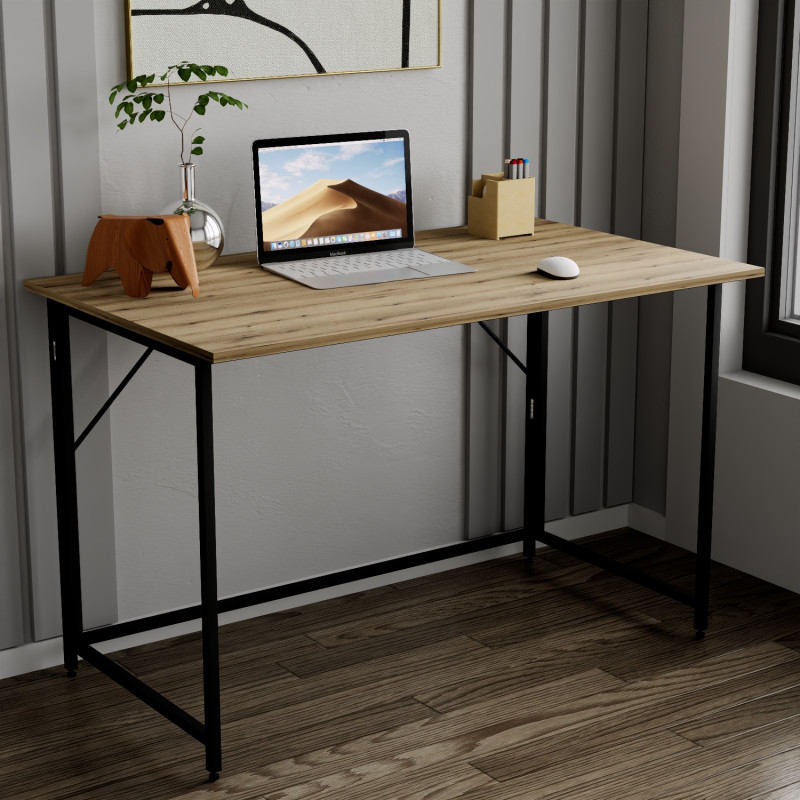 Розкладний стіл Моріс Ferrum-decor 750x900x500 Чорний метал ДСП Дуб Эвок Прибережний 16 мм (FRD-107498)