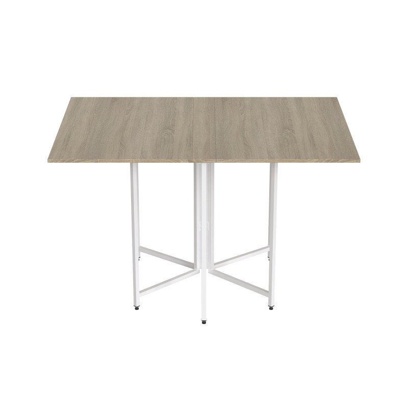 Розкладний стіл-трансформер книжка Моріс 3 Ferrum-decor 75x130x90 Білий метал ДСП Дуб Сонома 16 мм (FRD-107418)