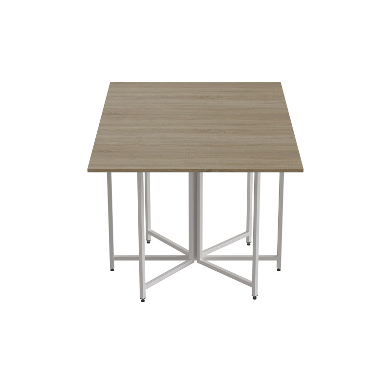 Розкладний стіл-трансформер книжка Моріс 3 Ferrum-decor 75x130x90 Білий метал ДСП Дуб Сонома 16 мм (FRD-107418)