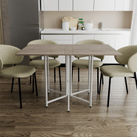 Розкладний стіл-трансформер книжка Моріс 3 Ferrum-decor 75x130x90 Білий метал ДСП Дуб Кремона Канолло 16 мм (FRD-107508)