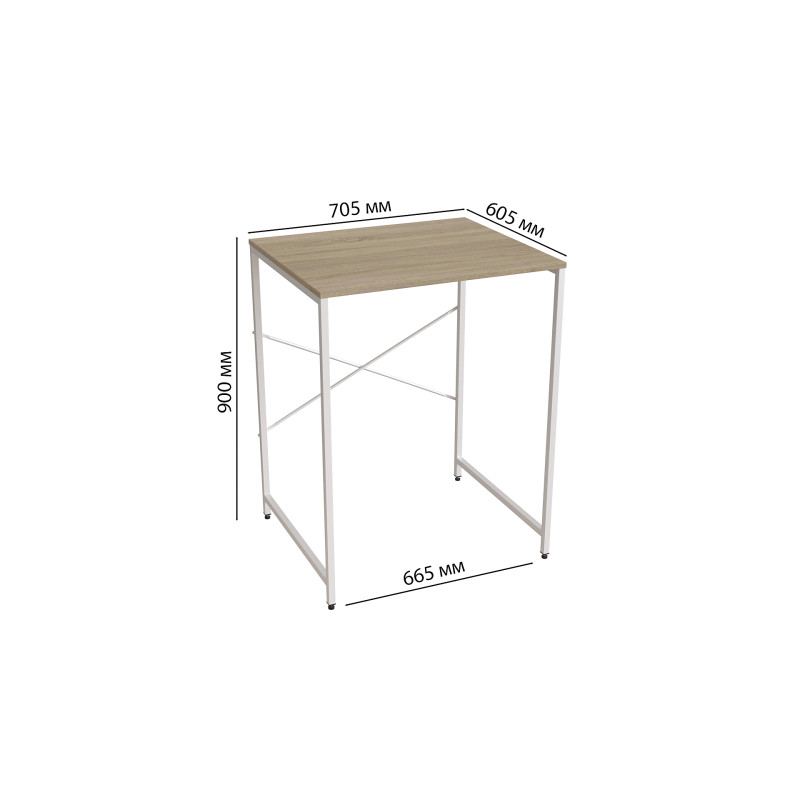 Стелаж-полиця Бафрум 401 Ferrum-decor для пральної машини 90x70,5x60,5 Білий метал ДСП Дуб Сонома 16 мм (FRD-107358)