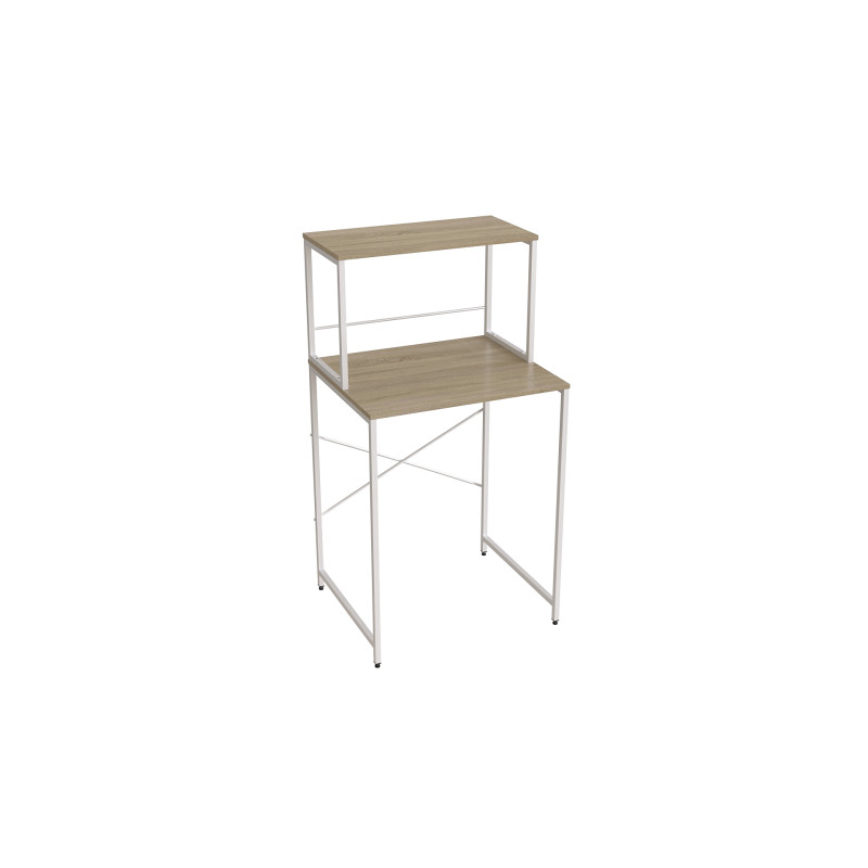 Стелаж-полиця Бафрум 402 Ferrum-decor для пральної машини 133,5x70,5x60,5 Білий метал ДСП Дуб Сонома 16 мм (FRD-107368)