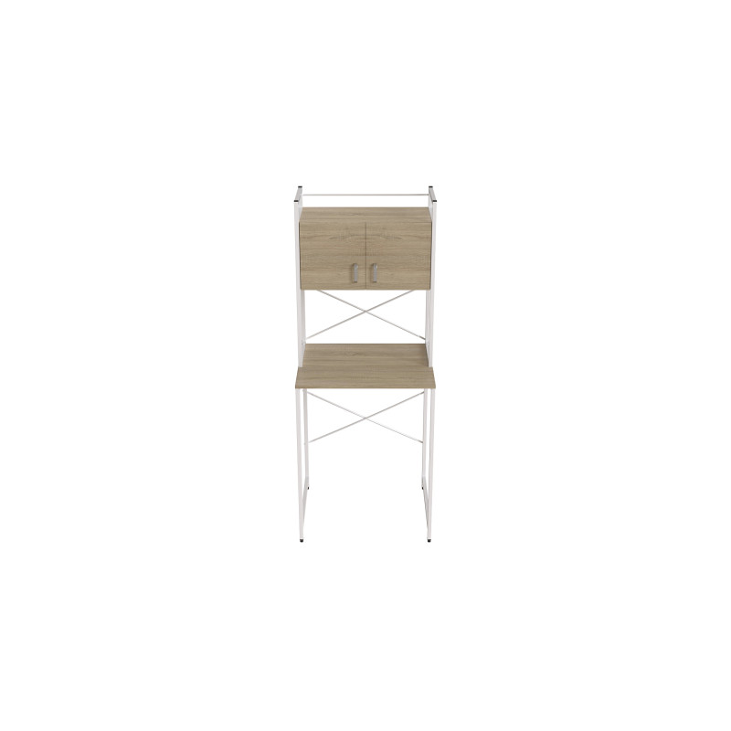 Стелаж-полиця Бафрум 404 Ferrum-decor для пральної машини 178x70,5x60,5 Білий метал ДСП Дуб Сонома 16 мм (FRD-107388)