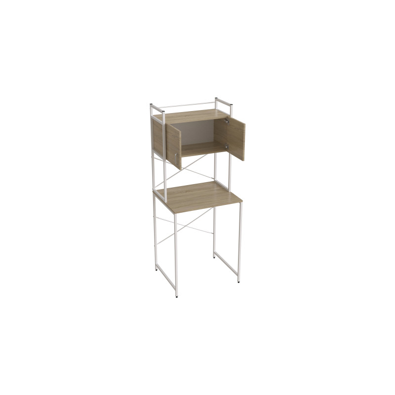 Стелаж-полиця Бафрум 404 Ferrum-decor для пральної машини 178x70,5x60,5 Білий метал ДСП Дуб Сонома 16 мм (FRD-107388)