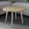 Журнальний круглий стіл OPTIMA 2 ніжки конусні Ferrum-decor 450x670x670 Білий метал ДСП Дуб Евок Прибережний 16 мм (FRD-107548)