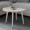 Журнальний круглий стіл OPTIMA 2 ніжки конусні Ferrum-decor 450x670x670 Білий метал ДСП Дуб Сан-Марино 16 мм (FRD-107478)