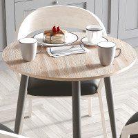 Круглий стіл OPTIMA 3 ніжки конусні Ferrum-decor 750x670x670 Білий метал ДСП Дуб Сан-Марино 16 мм (FRD-107448)