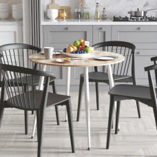 Круглий стіл OPTIMA 5 ніжки конусні Ferrum-decor 750x900x900 Білий метал ДСП Дуб Сан-Марино 16 мм (FRD-107488)