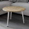 Журнальний круглий стіл OPTIMA 1 ніжки конусні Ferrum-decor 450x670x670 Білий метал ДСП Дуб Евок Прибережний 16 мм (FRD-107538)