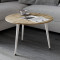 Журнальний круглий стіл OPTIMA 1 ніжки конусні Ferrum-decor 450x670x670 Білий метал ДСП Дуб Евок Прибережний 16 мм (FRD-107538)