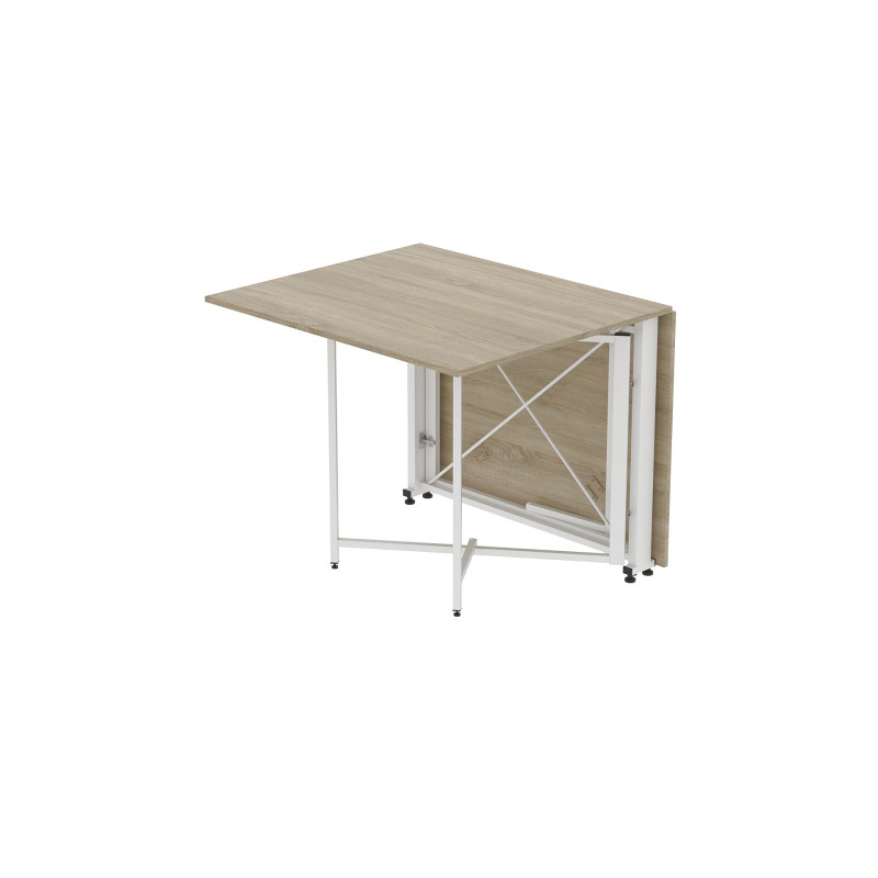 Обідній стіл трансформер книжка Оріон Pro Ferrum-decor 75x152x90 Білий метал ДСП Дуб Сонома 16 мм (FRD-107408)