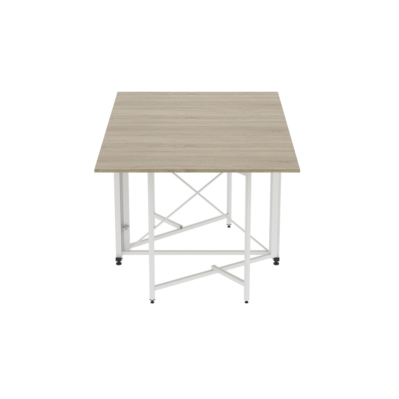 Обідній стіл трансформер книжка Оріон Pro Ferrum-decor 75x152x90 Білий метал ДСП Дуб Сонома 16 мм (FRD-107408)