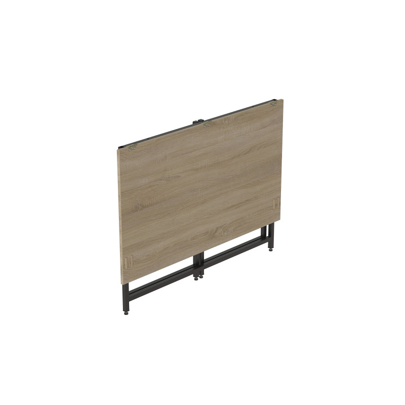 Стіл-трансформер розкладний Слай Ferrum-decor 75x90x50 Чорний метал ДСП Дуб Сонома 16 мм (FRD-107348)