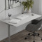 Стіл письмовий Space Ferrum-decor 750x1400x700 Сірий метал ДСП Білий 16 мм (FRD-107998)