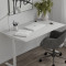 Стіл письмовий Space Ferrum-decor 750x1400x700 Білий метал ДСП Білий 16 мм (FRD-108008)