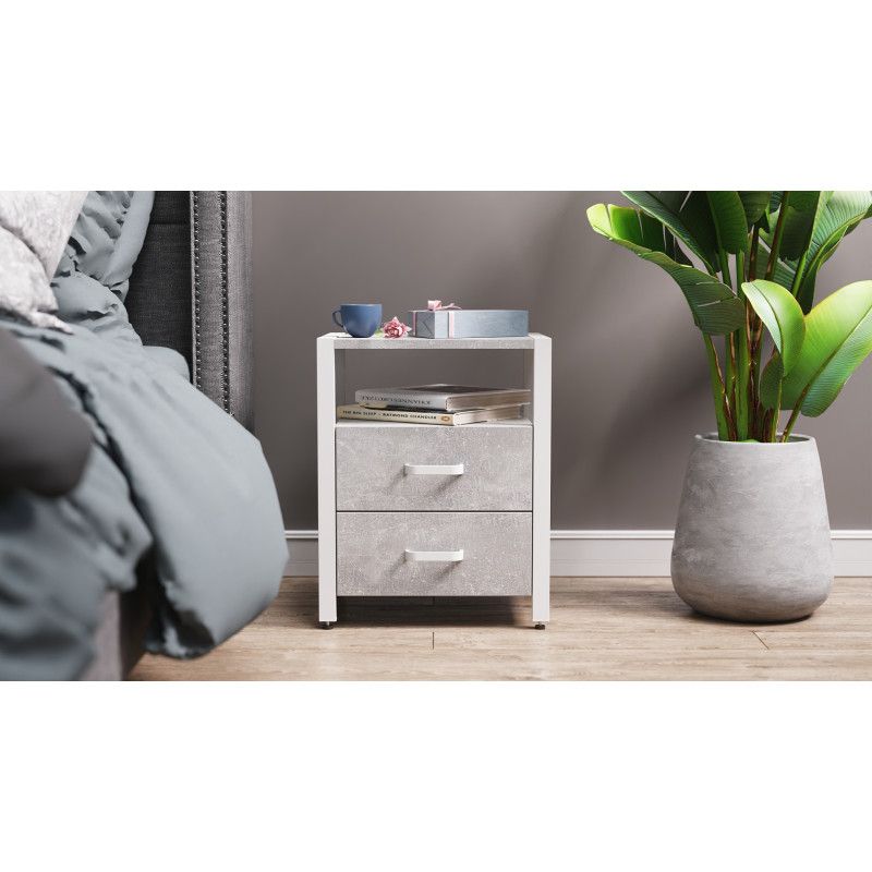 Тумба універсальна Ferrum-decor Вів'єн 2/2 50x41x40 білий ДСП Бетон 16 мм (FRD-106928)