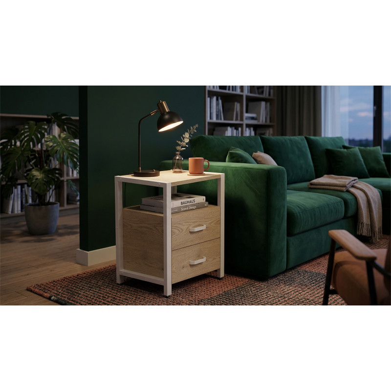 Тумба універсальна Ferrum-decor Вів'єн 2/2 50x41x40 білий ДСП Дуб Кремона Торро 16 мм (FRD-107768)