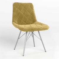Обеденный стул Новый Стиль NICOLE 4LX ALU (BOX-1) SQR SORO-40 (Желто-горчичный) (NWS-121629)