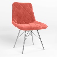 Обідній стілець Новий Стиль NICOLE 4LX CHROME (BOX-1) SQR SORO-51 (Помаранчевий) (NWS-121679)