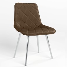 Обідній стілець Новий Стиль NICOLE HN CHROME (BOX-2) LN ECO-35 (Кава) (NWS-122119)