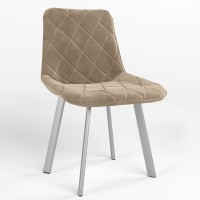 Обеденный стул Новый Стиль NICOLE NX ALU (BOX-1) SQR SORO-23 (Светло-бежевый) (NWS-121859)