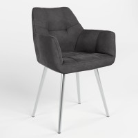Обеденный стул Новый Стиль DASTER HN CHROME (BOX-1) LN PUMA-15 (Темно-пепельный) (NWS-121212)