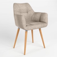 Обідній стілець Новий Стиль DASTER WOOD ALU (BOX-1) LN PL-02 (Бежевий) (NWS-121222)