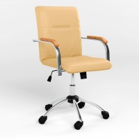 Крісло офісне поворотне Новий Стиль SAMBA GTP (S) P ECO-01 (Бежевий) (NWS-124702)