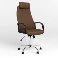 Кресло руководителя поворотное с подголовником Новый Стиль DIPLOMAT KD HR TILT CHR68 ECO-35 (Кофе) (NWS-125694)