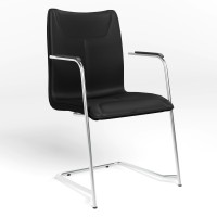 Стілець офісний Новий Стиль DESILVA ARM CHROME (BOX-2) ECO-30 (Чорний) (NWS-127397)